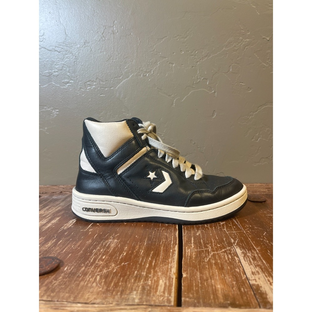Converse Weapon Mid Shoes Womens 6 Black Sneakers Basketball 90s Retro Comfort